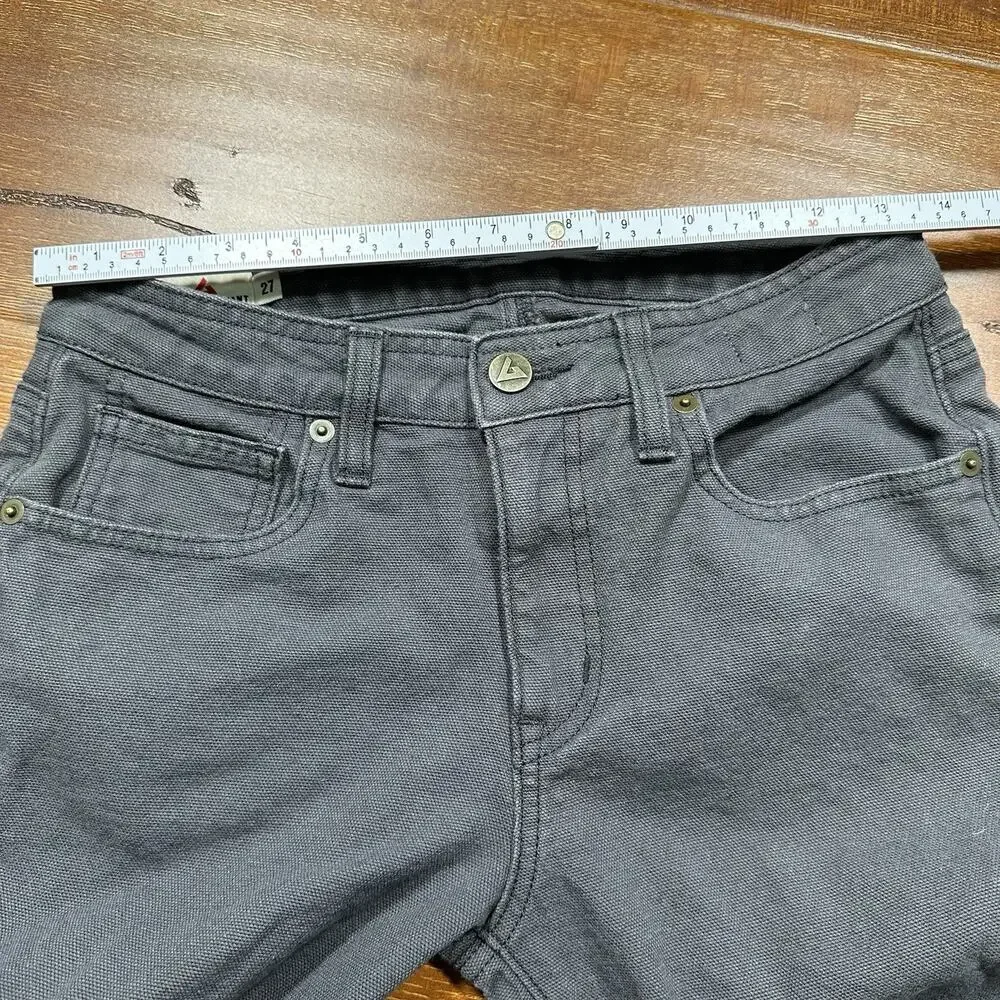 American Giant Jeans Mens 27x29 Gray Roughneck Canvas Skinny Fit Made In USA